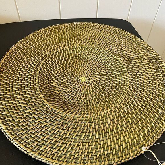 Kitchen Table Dining Room Decor Woven Set of 5 Placemats Gold Black 13" NWT - Picture 8 of 11